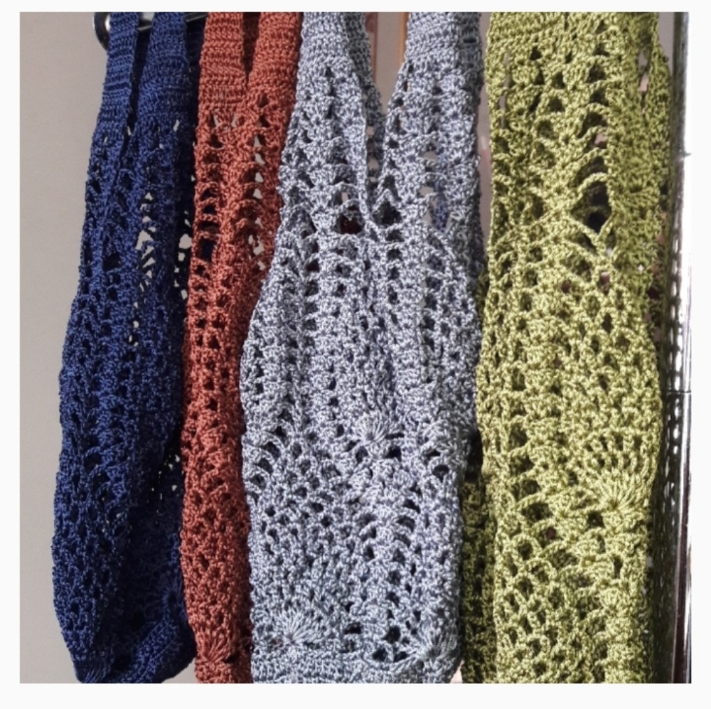 Macrame crochet New navy blue bag boho festival